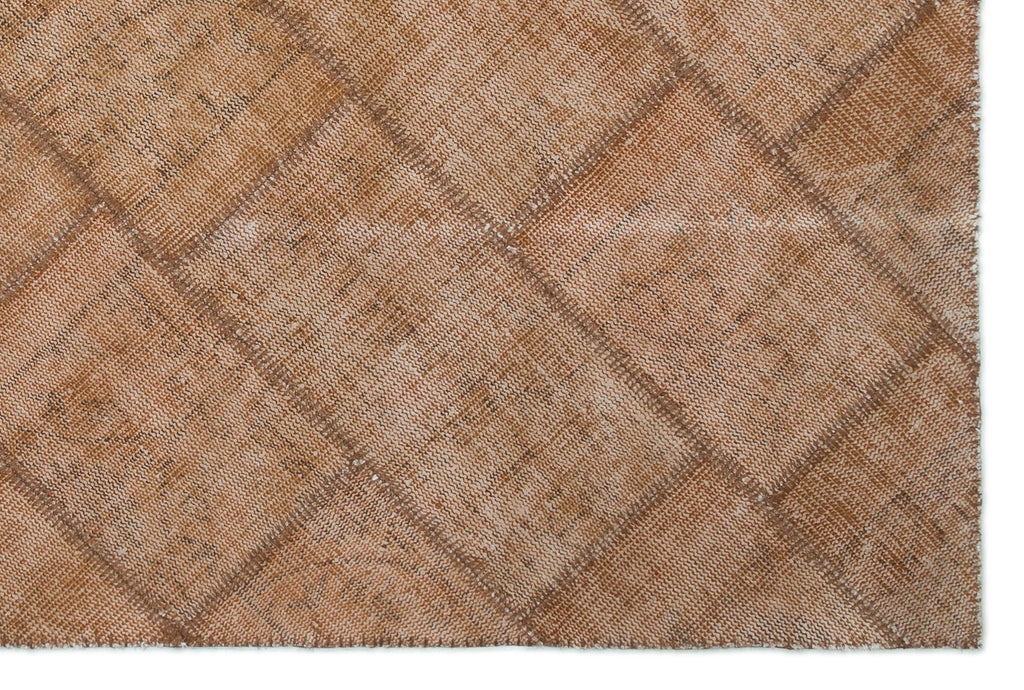 Brown Over Dyed Patchwork Unique Rug 5'1'' x 7'7'' ft 154 x 230 cm
