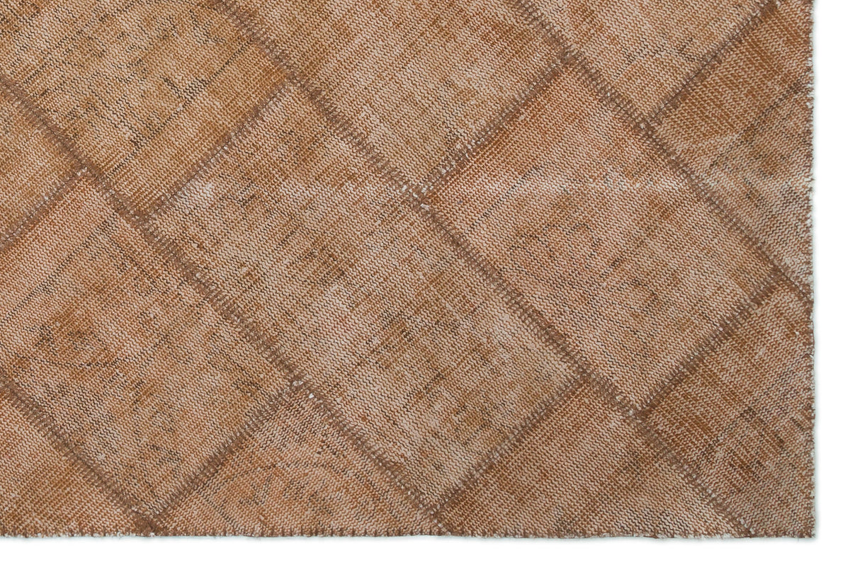 Brown Over Dyed Patchwork Unique Rug 5&#39;1&#39;&#39; x 7&#39;7&#39;&#39; ft 154 x 230 cm