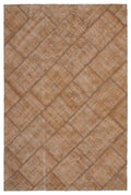 Brown Over Dyed Patchwork Unique Rug 5'1'' x 7'7'' ft 154 x 230 cm