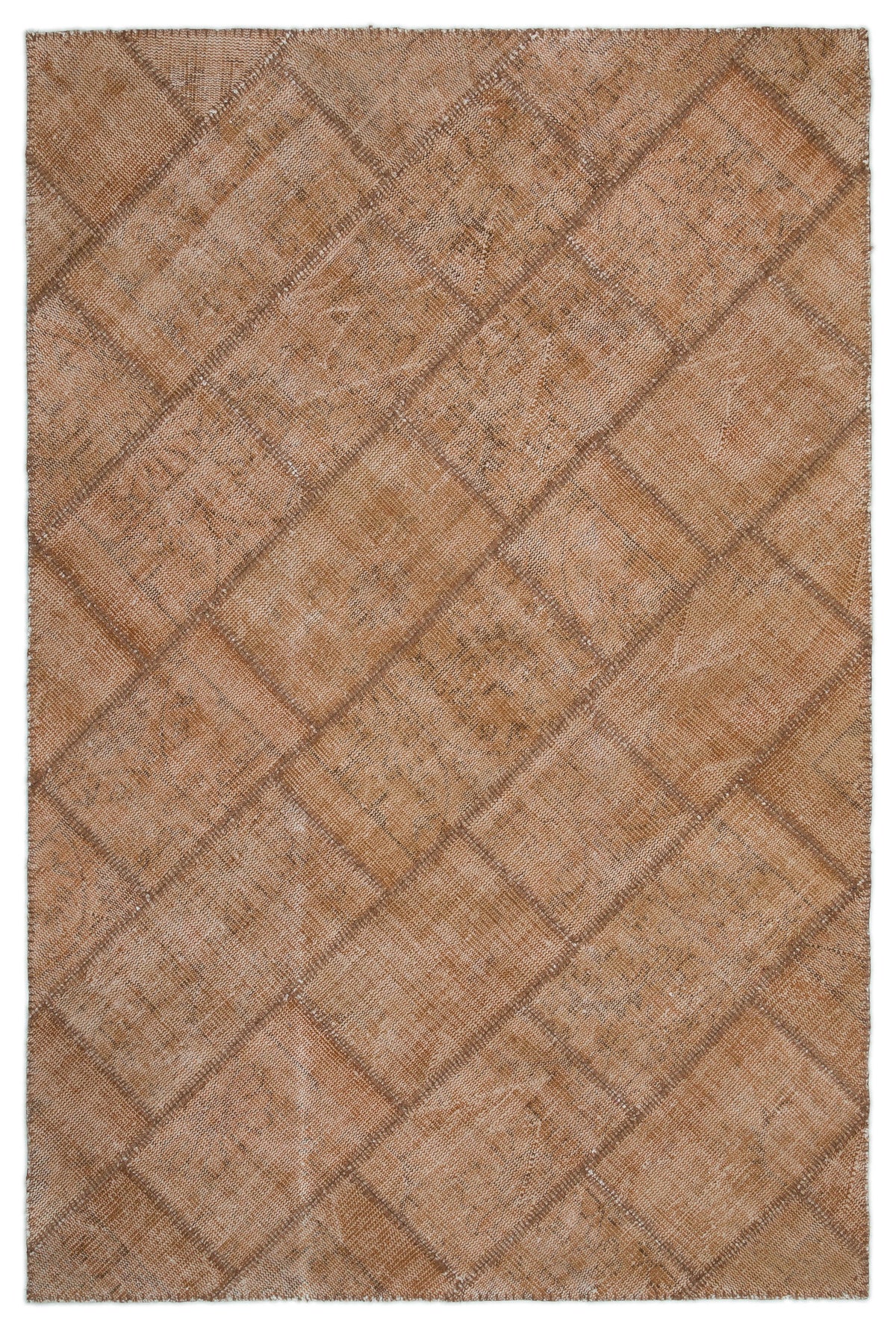Brown Over Dyed Patchwork Unique Rug 5&#39;1&#39;&#39; x 7&#39;7&#39;&#39; ft 154 x 230 cm