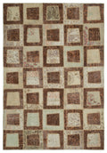 Beige Over Dyed Patchwork Unique Rug 6'6'' x 9'4'' ft 197 x 284 cm