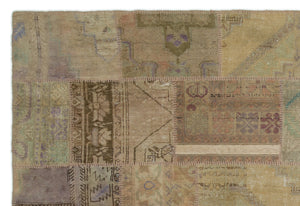 Anatolia Over Dyed Patchwork Unique Rug 6'1'' x 8'12'' ft 185 x 274 cm