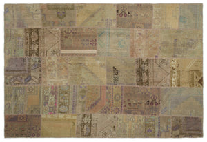 Anatolia Over Dyed Patchwork Unique Rug 6'1'' x 8'12'' ft 185 x 274 cm