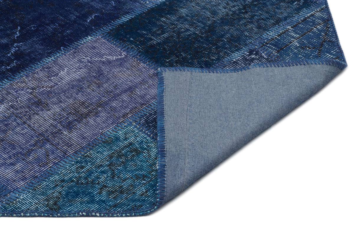 Turquoise  Over Dyed Patchwork Unique Rug 5&#39;3&#39;&#39; x 7&#39;7&#39;&#39; ft 161 x 232 cm