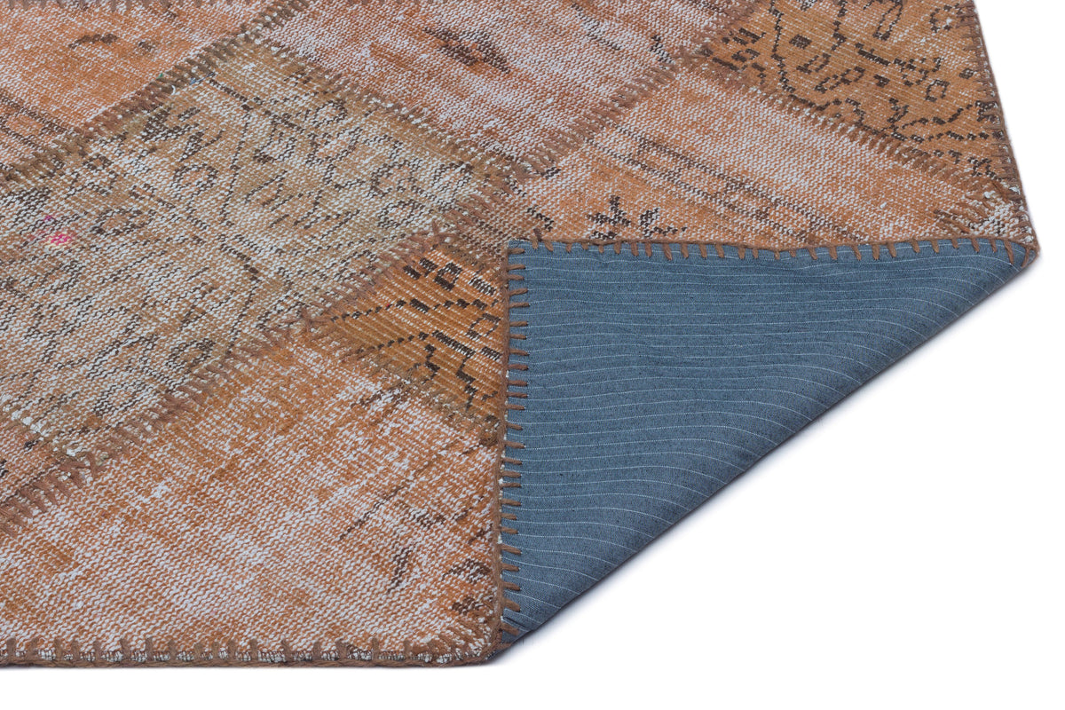 Brown Over Dyed Patchwork Unique Rug 2&#39;7&#39;&#39; x 4&#39;12&#39;&#39; ft 80 x 152 cm