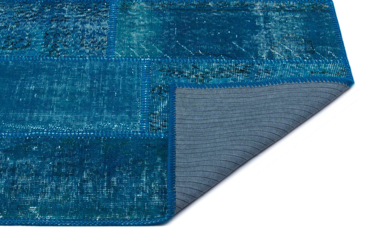 Turquoise  Over Dyed Patchwork Unique Rug 2&#39;8&#39;&#39; x 4&#39;11&#39;&#39; ft 82 x 151 cm