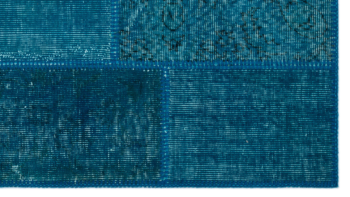 Turquoise  Over Dyed Patchwork Unique Rug 2&#39;8&#39;&#39; x 4&#39;11&#39;&#39; ft 82 x 151 cm