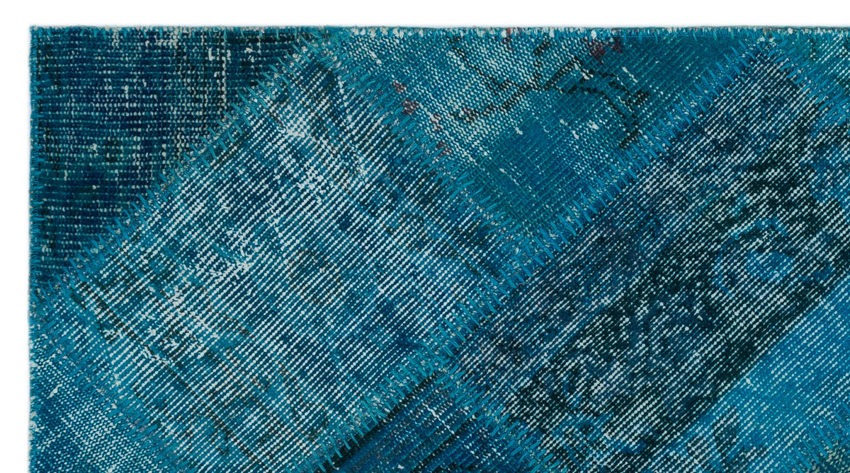 Turquoise  Over Dyed Patchwork Unique Rug 2&#39;8&#39;&#39; x 4&#39;11&#39;&#39; ft 82 x 150 cm
