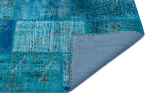 Turquoise  Over Dyed Patchwork Unique Rug 2'9'' x 4'10'' ft 83 x 147 cm