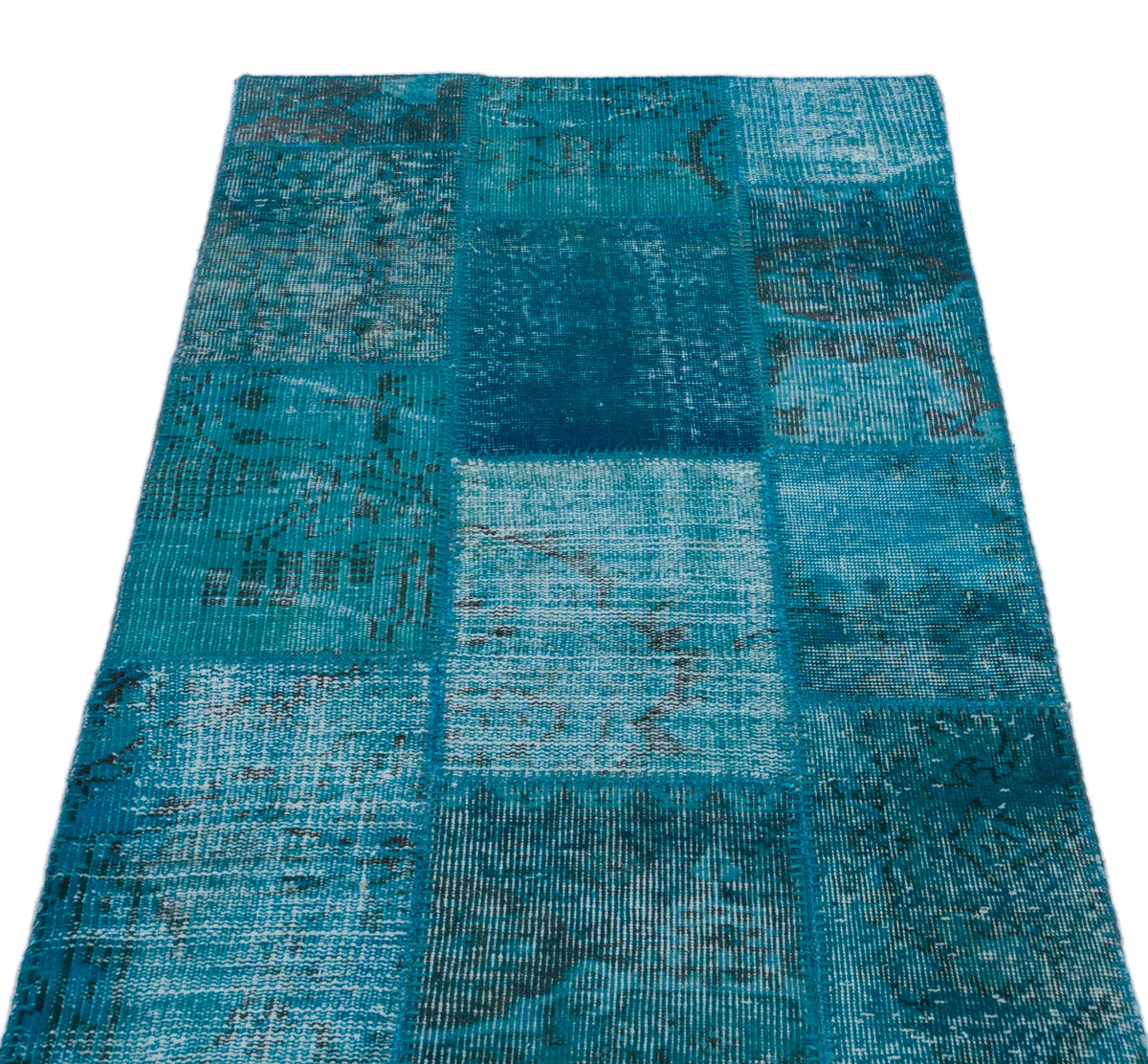 Turquoise  Over Dyed Patchwork Unique Rug 2&#39;9&#39;&#39; x 4&#39;10&#39;&#39; ft 83 x 147 cm