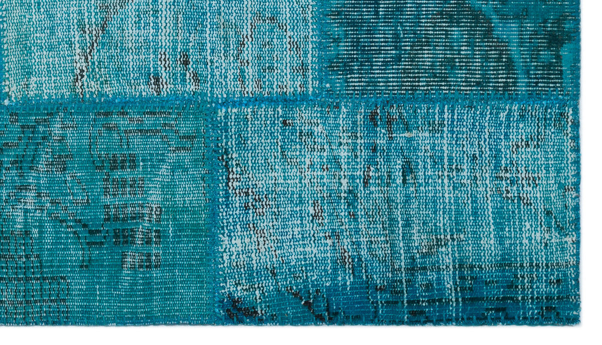 Turquoise  Over Dyed Patchwork Unique Rug 2&#39;9&#39;&#39; x 4&#39;10&#39;&#39; ft 83 x 147 cm