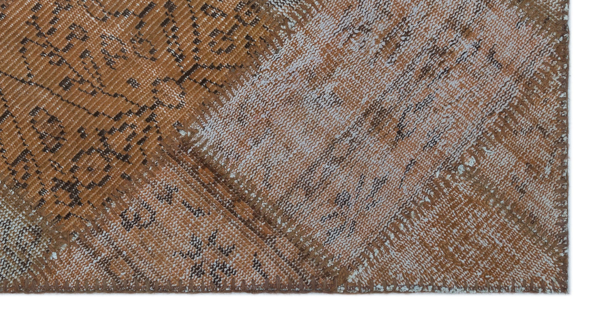 Brown Over Dyed Patchwork Unique Rug 2&#39;7&#39;&#39; x 5&#39;0&#39;&#39; ft 80 x 153 cm