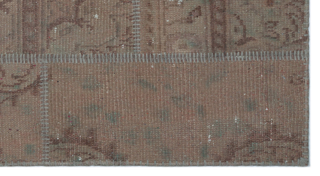Beige Over Dyed Patchwork Unique Rug 2'7'' x 4'11'' ft 80 x 150 cm