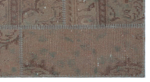 Beige Over Dyed Patchwork Unique Rug 2'7'' x 4'11'' ft 80 x 150 cm