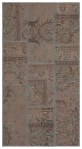 Beige Over Dyed Patchwork Unique Rug 2'7'' x 4'11'' ft 80 x 150 cm