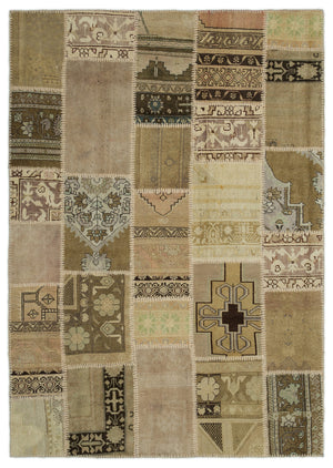 Anatolia Over Dyed Patchwork Unique Rug 5'3'' x 7'7'' ft 160 x 230 cm