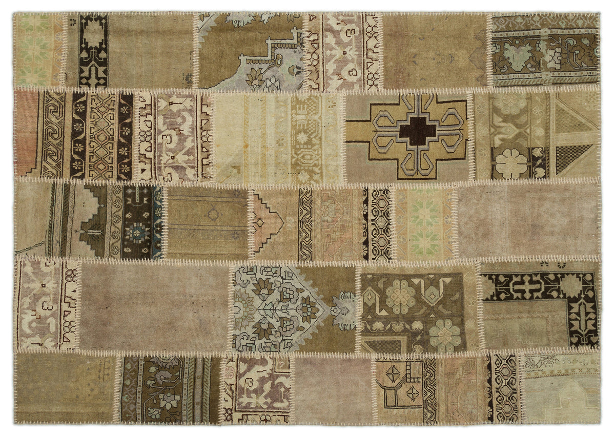 Anatolia Over Dyed Patchwork Unique Rug 5&#39;3&#39;&#39; x 7&#39;7&#39;&#39; ft 160 x 230 cm