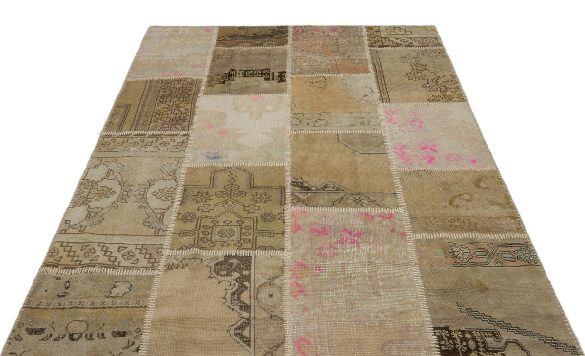 Anatolia Over Dyed Patchwork Unique Rug 5&#39;3&#39;&#39; x 7&#39;7&#39;&#39; ft 160 x 230 cm