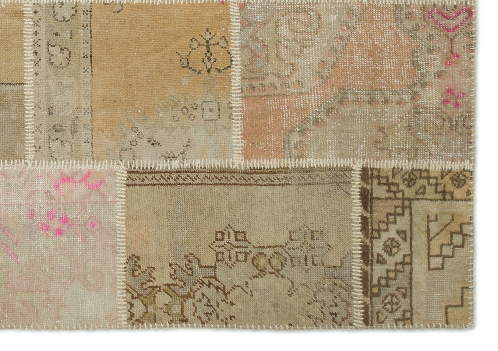 Anatolia Over Dyed Patchwork Unique Rug 5'3'' x 7'7'' ft 160 x 230 cm