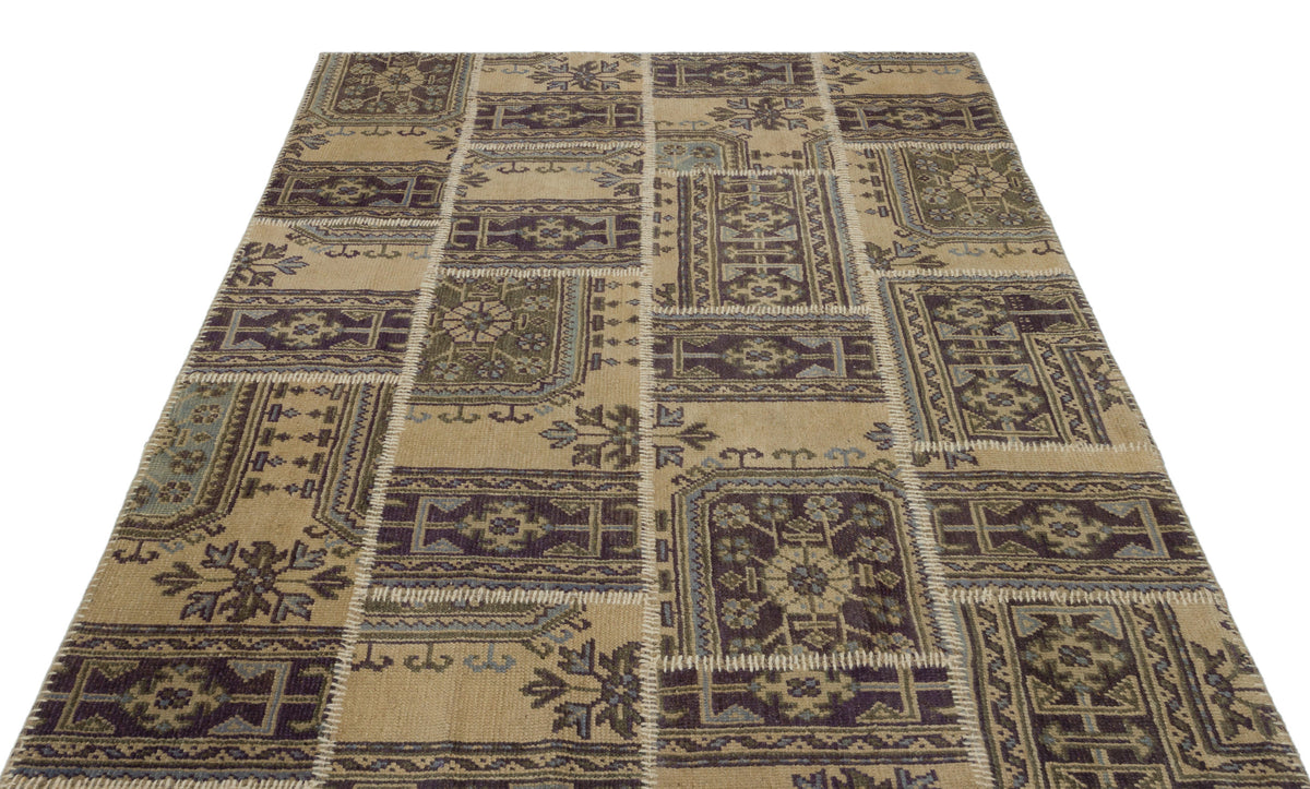 Anatolia Over Dyed Patchwork Unique Rug 5&#39;3&#39;&#39; x 7&#39;7&#39;&#39; ft 160 x 230 cm