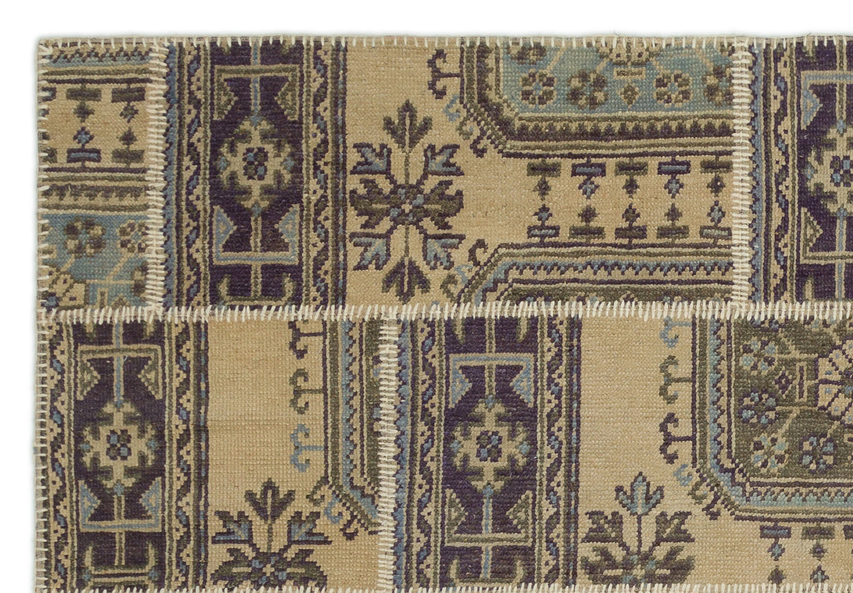 Anatolia Over Dyed Patchwork Unique Rug 5&#39;3&#39;&#39; x 7&#39;7&#39;&#39; ft 160 x 230 cm
