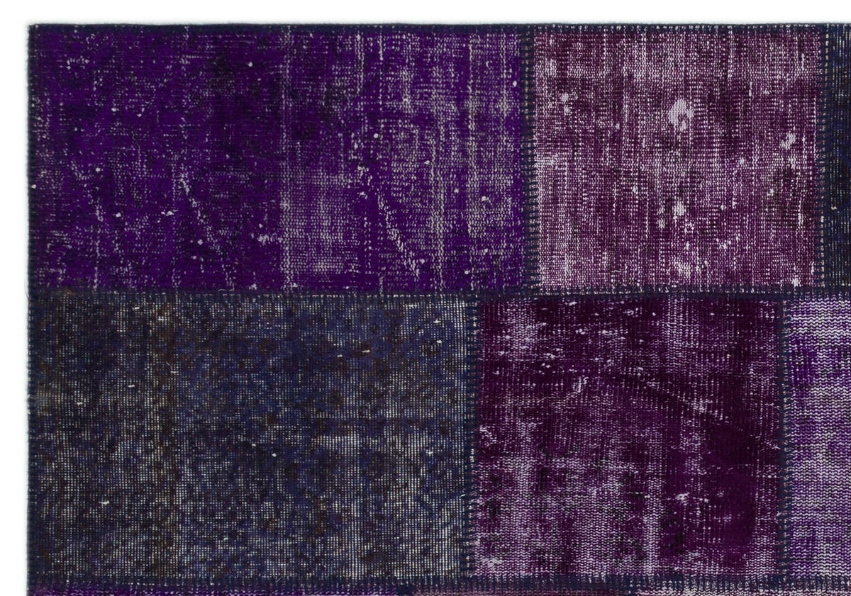 Purple Over Dyed Patchwork Unique Rug 5&#39;3&#39;&#39; x 7&#39;7&#39;&#39; ft 160 x 230 cm