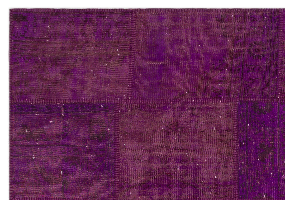 Purple Over Dyed Patchwork Unique Rug 5&#39;3&#39;&#39; x 7&#39;7&#39;&#39; ft 160 x 230 cm
