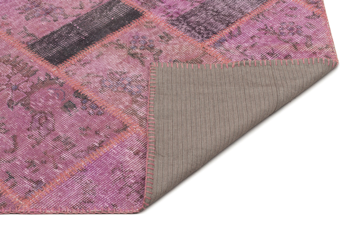 Pink Over Dyed Patchwork Unique Rug 5&#39;3&#39;&#39; x 7&#39;8&#39;&#39; ft 160 x 233 cm