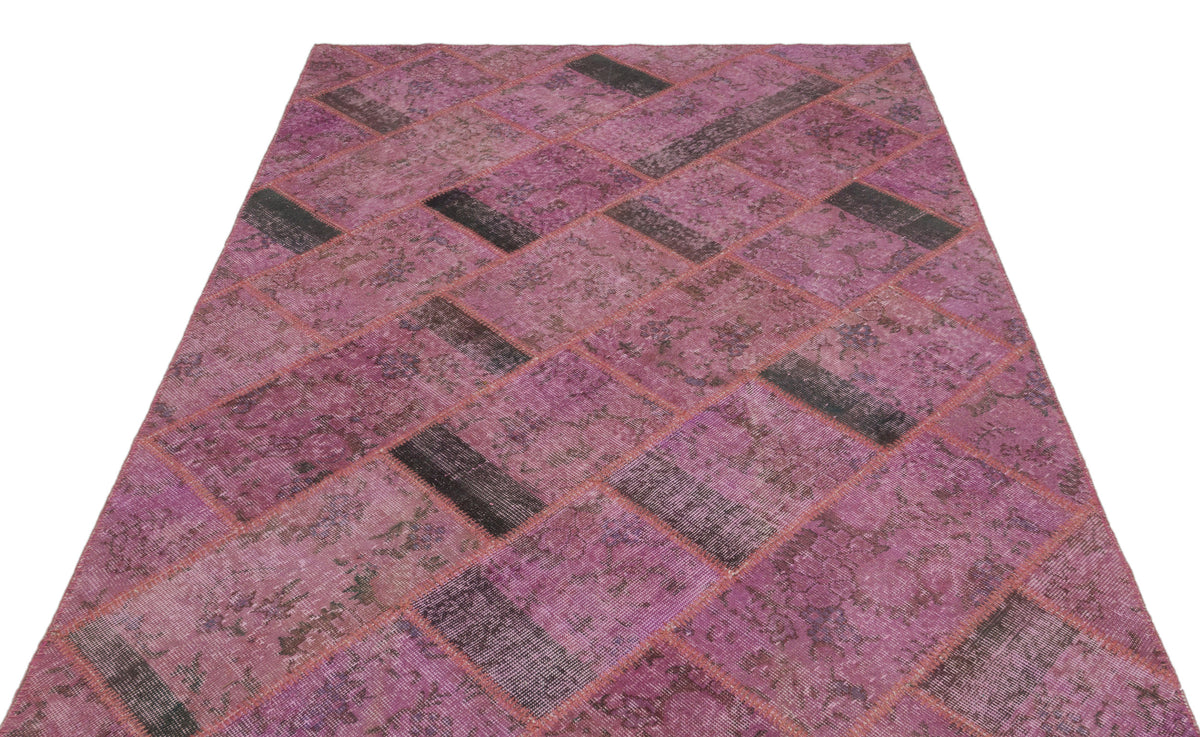 Pink Over Dyed Patchwork Unique Rug 5&#39;3&#39;&#39; x 7&#39;8&#39;&#39; ft 160 x 233 cm