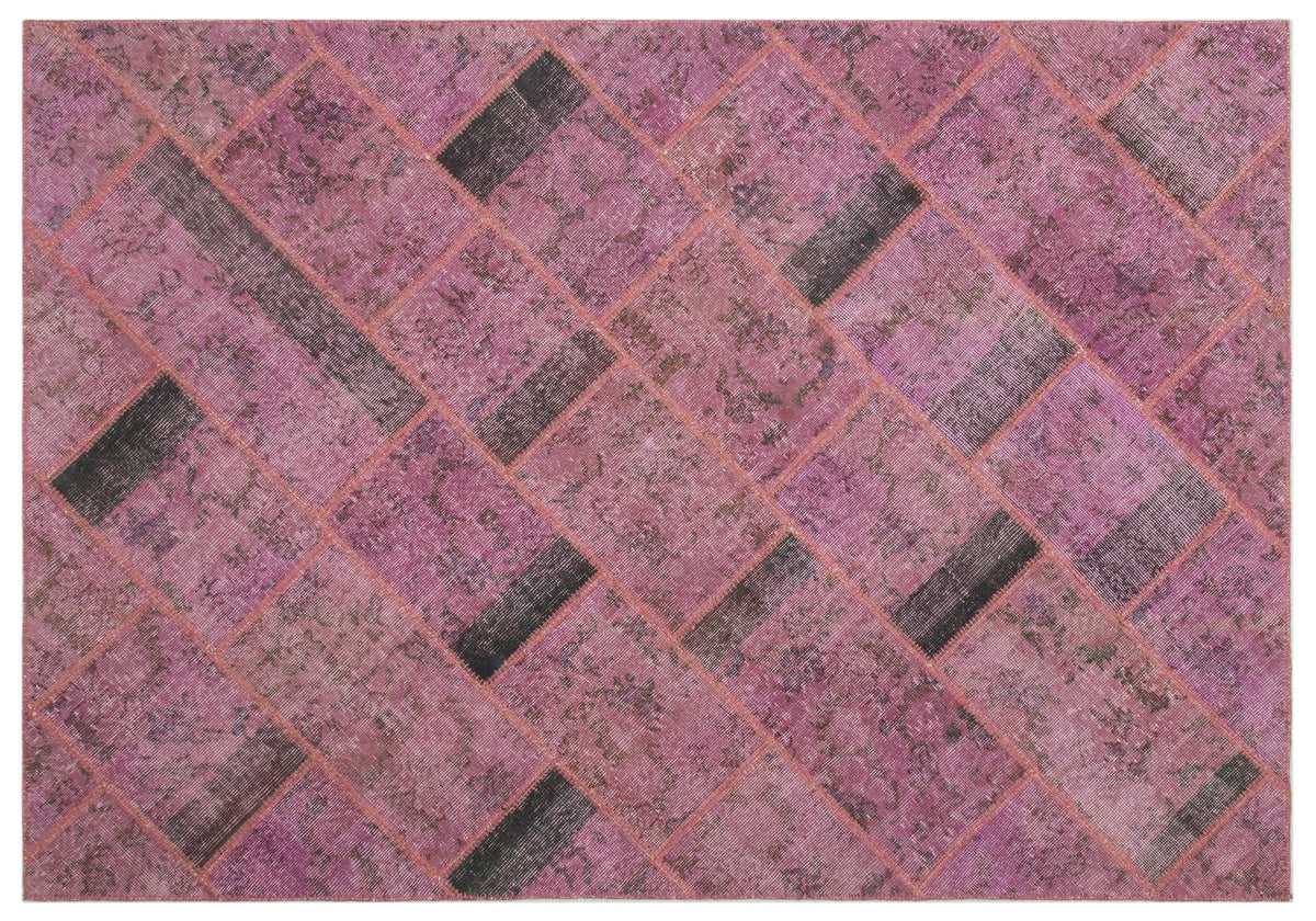 Pink Over Dyed Patchwork Unique Rug 5&#39;3&#39;&#39; x 7&#39;8&#39;&#39; ft 160 x 233 cm