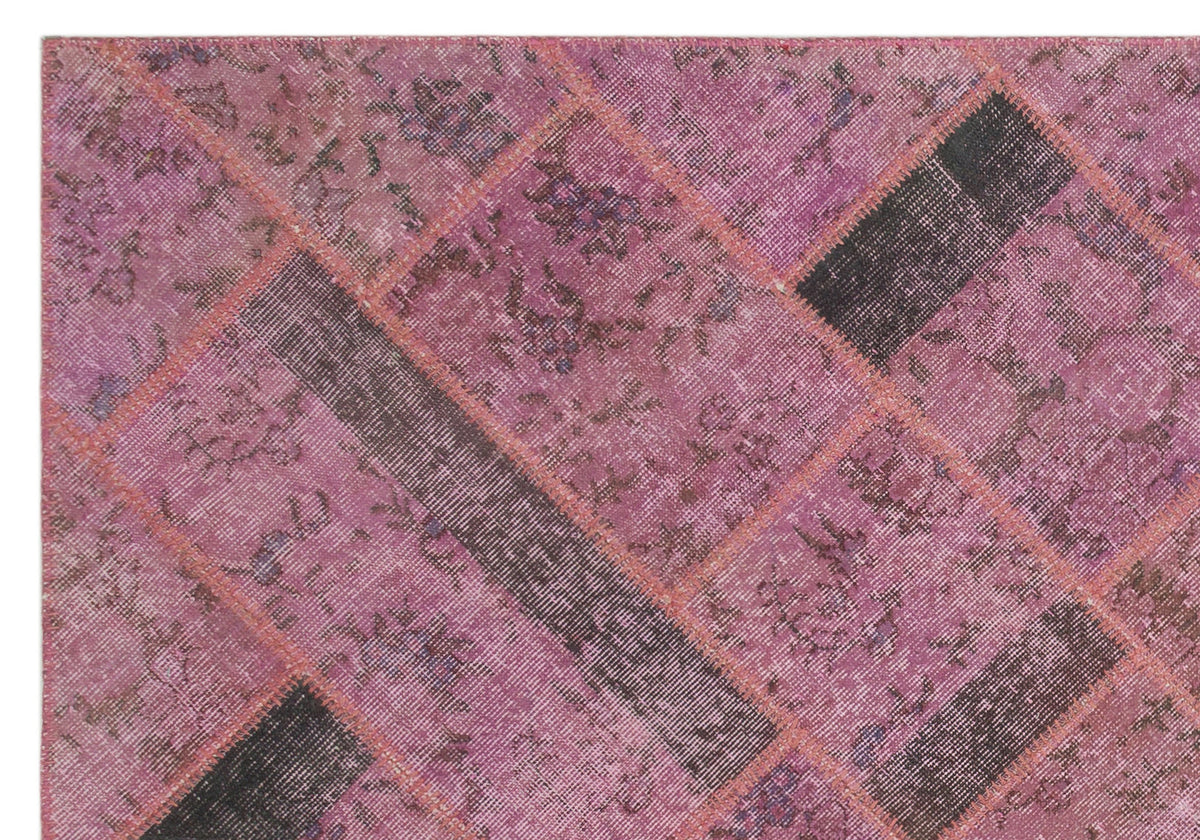 Pink Over Dyed Patchwork Unique Rug 5&#39;3&#39;&#39; x 7&#39;8&#39;&#39; ft 160 x 233 cm