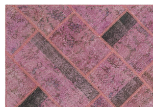 Pink Over Dyed Patchwork Unique Rug 5'3'' x 7'8'' ft 160 x 233 cm