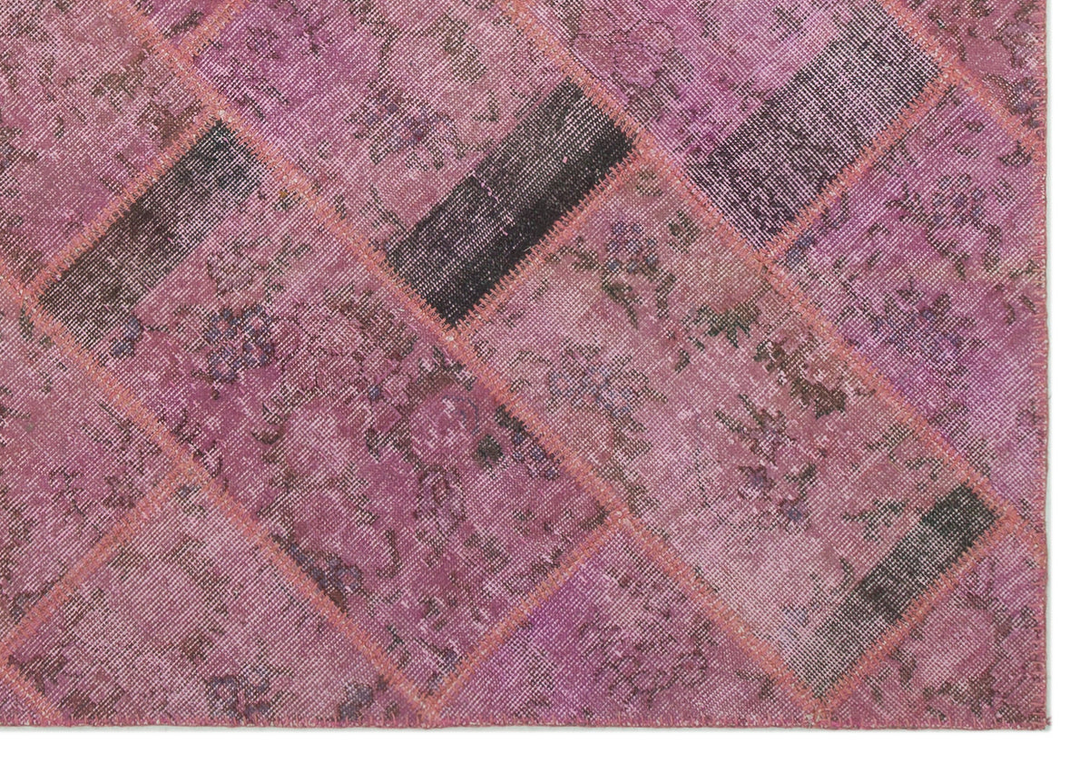 Pink Over Dyed Patchwork Unique Rug 5&#39;3&#39;&#39; x 7&#39;8&#39;&#39; ft 160 x 233 cm