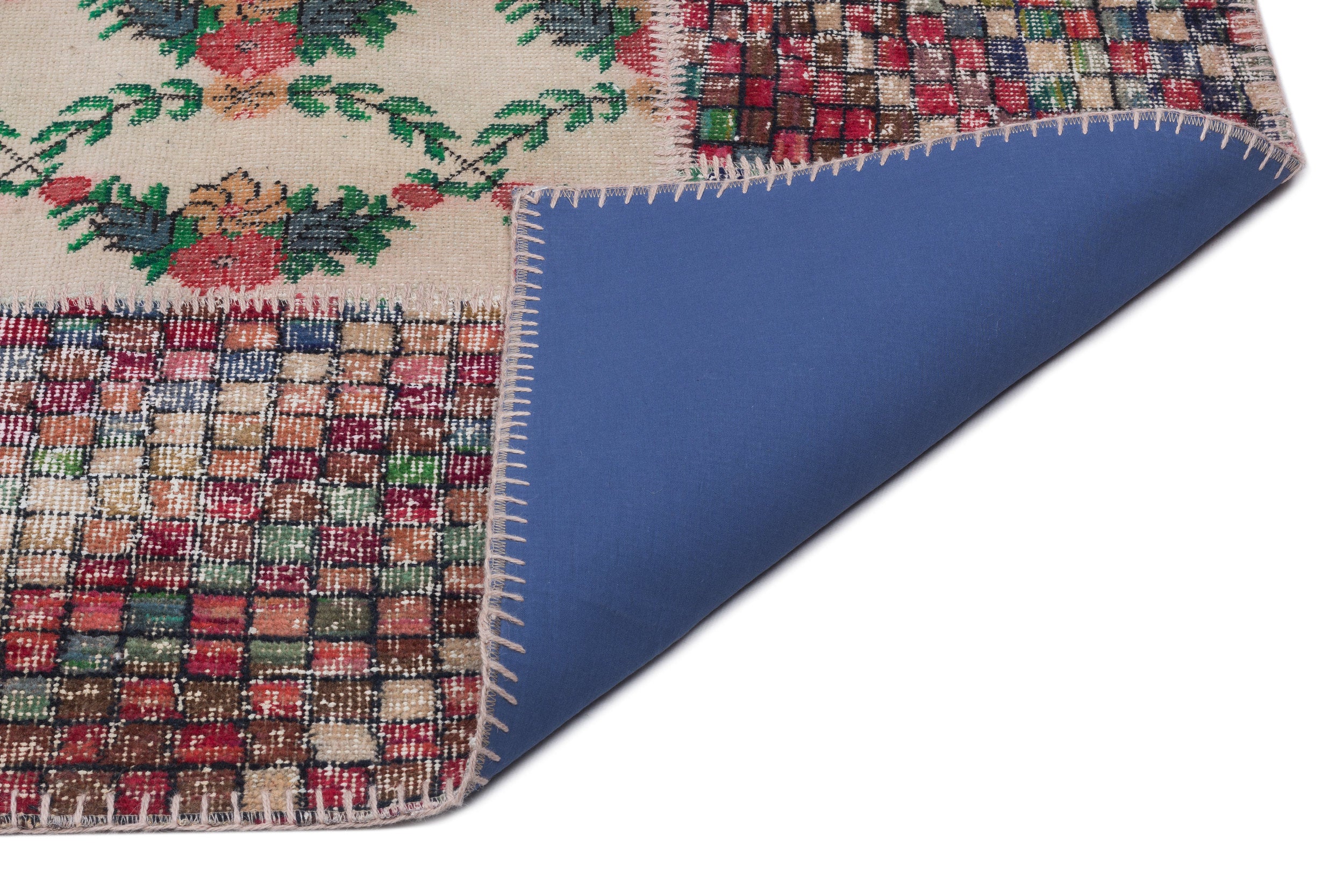 Retro Over Dyed Patchwork Unique Rug 6'4'' x 9'7'' ft 192 x 293 cm