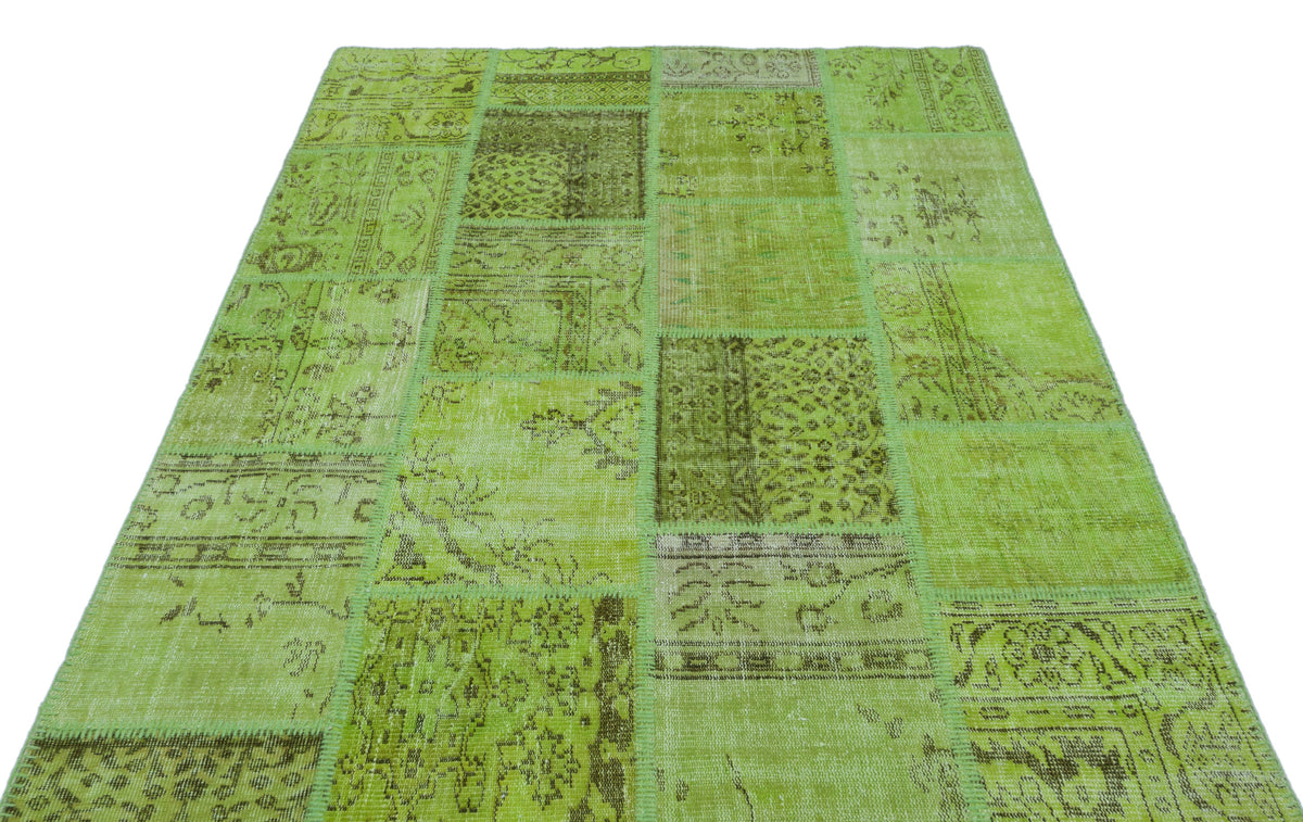 Green Over Dyed Patchwork Unique Rug 5&#39;3&#39;&#39; x 7&#39;7&#39;&#39; ft 160 x 230 cm