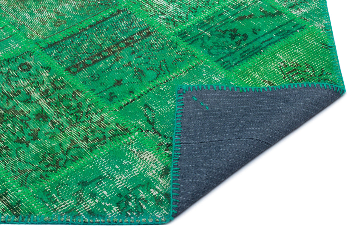 Green Over Dyed Patchwork Unique Rug 3&#39;11&#39;&#39; x 5&#39;11&#39;&#39; ft 120 x 180 cm
