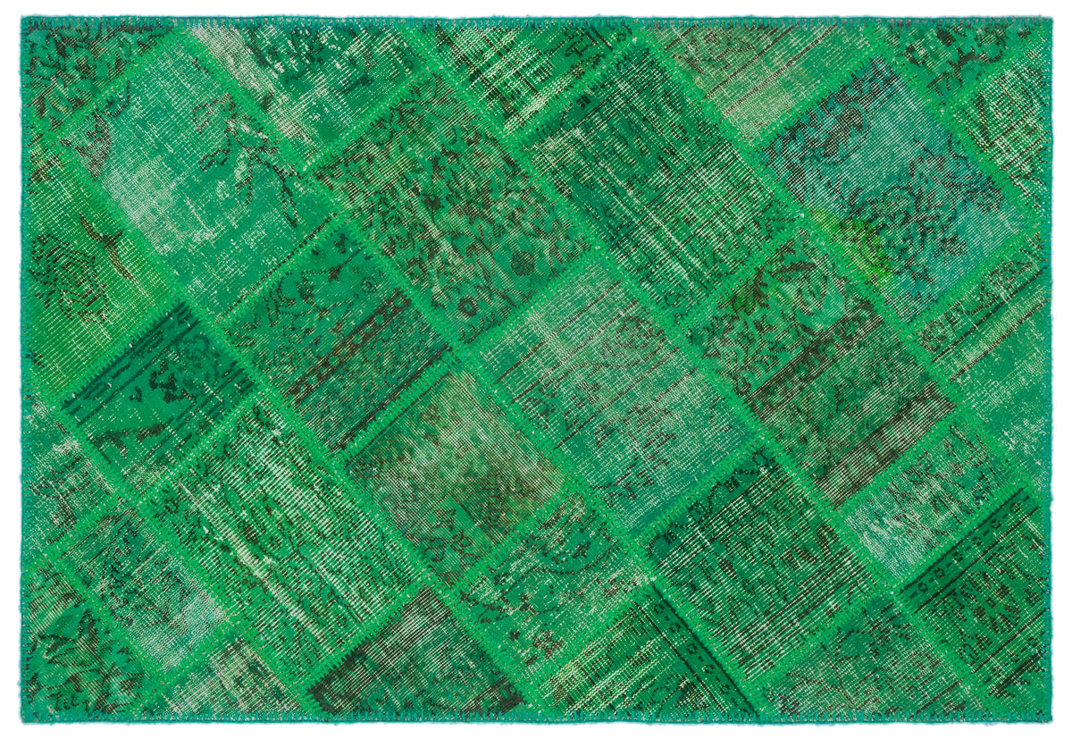 Green Over Dyed Patchwork Unique Rug 3&#39;11&#39;&#39; x 5&#39;11&#39;&#39; ft 120 x 180 cm