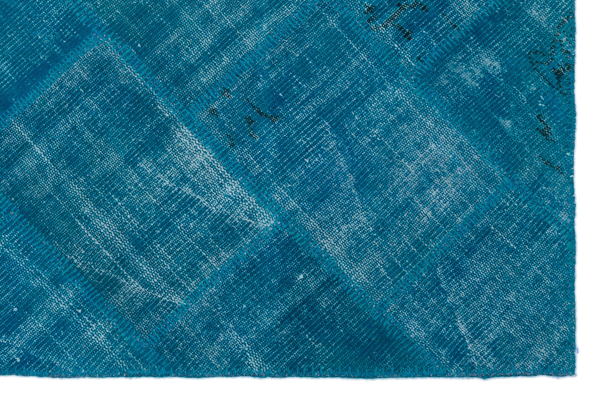 Blue Over Dyed Patchwork Unique Rug 3&#39;11&#39;&#39; x 5&#39;11&#39;&#39; ft 120 x 180 cm