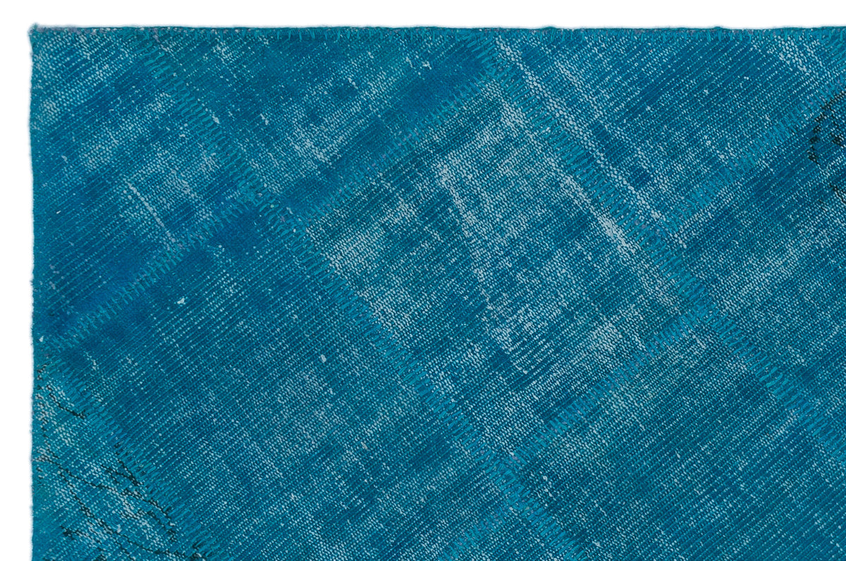 Blue Over Dyed Patchwork Unique Rug 3&#39;11&#39;&#39; x 5&#39;11&#39;&#39; ft 120 x 180 cm