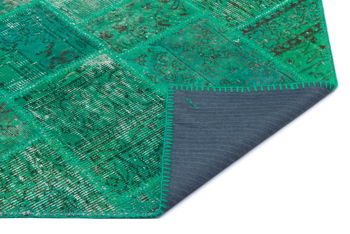 Green Over Dyed Patchwork Unique Rug 3&#39;11&#39;&#39; x 5&#39;11&#39;&#39; ft 120 x 180 cm