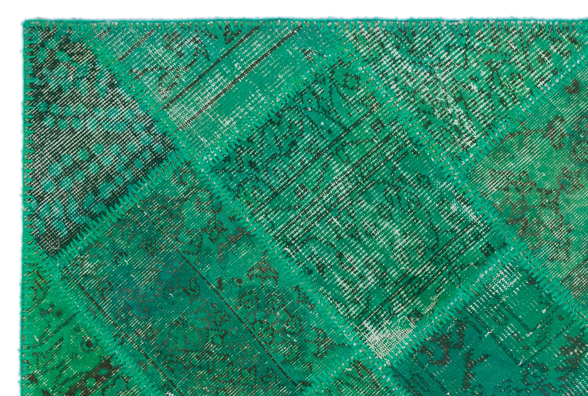 Green Over Dyed Patchwork Unique Rug 3&#39;11&#39;&#39; x 5&#39;11&#39;&#39; ft 120 x 180 cm