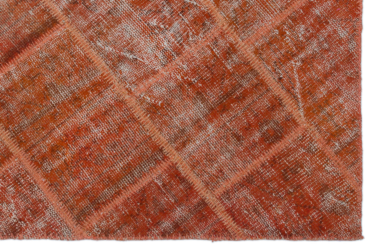 Orange Over Dyed Patchwork Unique Rug 3&#39;11&#39;&#39; x 5&#39;11&#39;&#39; ft 120 x 180 cm