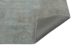 Gray Over Dyed Patchwork Unique Rug 3'11'' x 5'11'' ft 120 x 180 cm