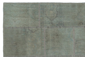 Gray Over Dyed Patchwork Unique Rug 3'11'' x 5'11'' ft 120 x 180 cm