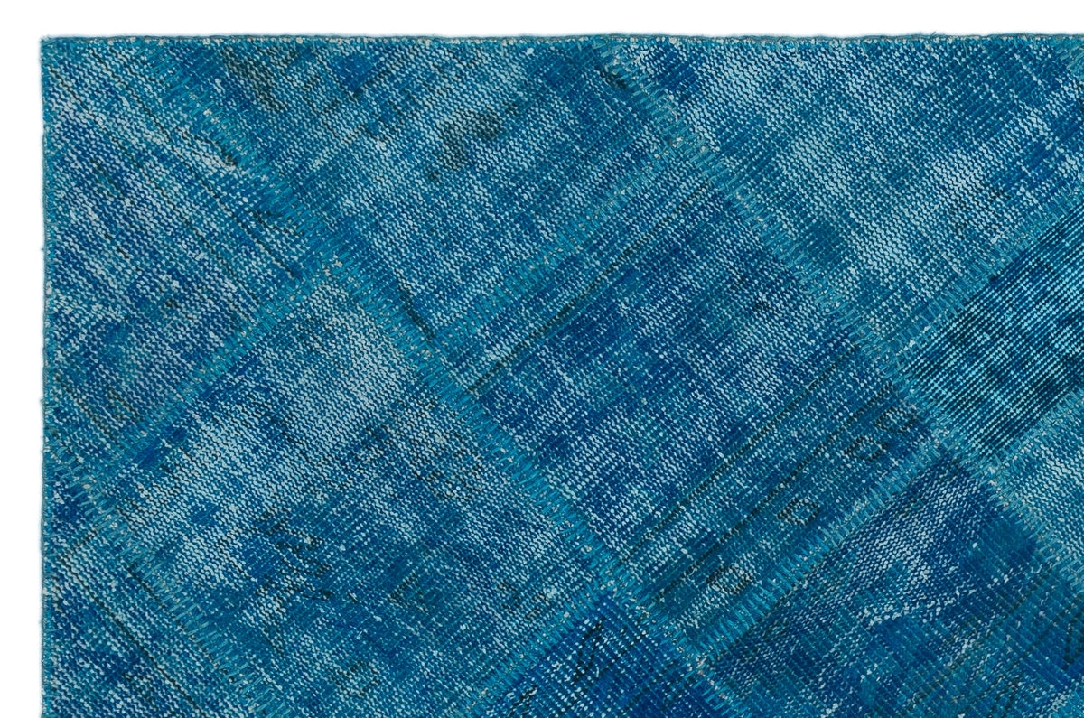 Turquoise  Over Dyed Patchwork Unique Rug 3&#39;11&#39;&#39; x 5&#39;11&#39;&#39; ft 120 x 180 cm