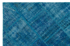 Turquoise  Over Dyed Patchwork Unique Rug 3'11'' x 5'11'' ft 120 x 180 cm