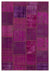 Fuchsia Over Dyed Patchwork Unique Rug 5'3'' x 7'7'' ft 160 x 230 cm