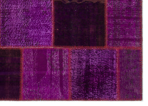 Purple Over Dyed Patchwork Unique Rug 5'3'' x 7'7'' ft 160 x 230 cm