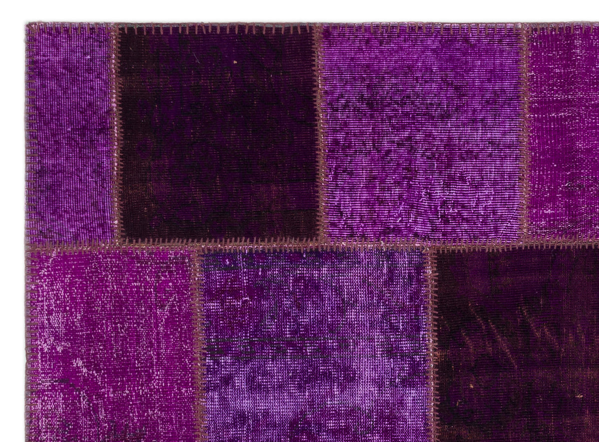 Purple Over Dyed Patchwork Unique Rug 5&#39;3&#39;&#39; x 7&#39;7&#39;&#39; ft 160 x 230 cm