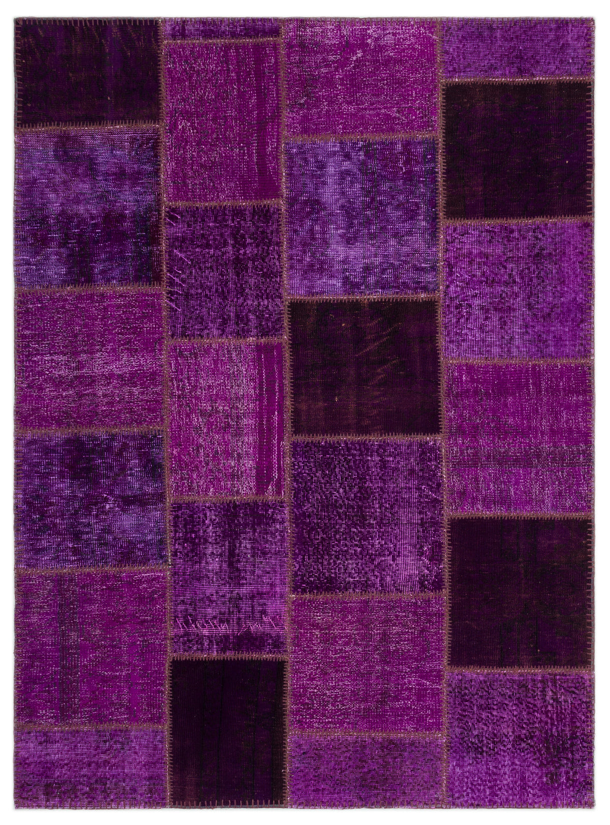 Purple Over Dyed Patchwork Unique Rug 5&#39;3&#39;&#39; x 7&#39;7&#39;&#39; ft 160 x 230 cm